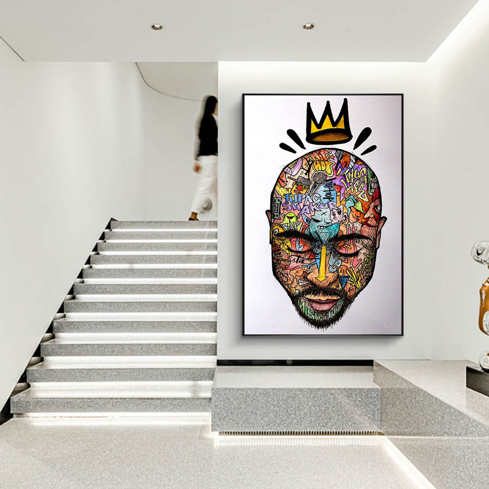 Graffiti Art Portrait Abstract Rapper Wall Art Poster